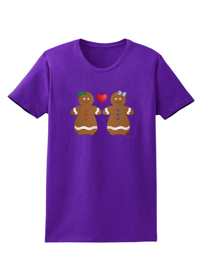 Gingerbread Woman Couple Womens Dark T-Shirt by TooLoud-Womens T-Shirt-TooLoud-Purple-X-Small-Davson Sales