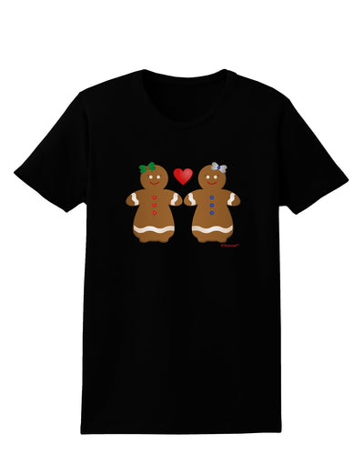 Gingerbread Woman Couple Womens Dark T-Shirt by TooLoud-Womens T-Shirt-TooLoud-Black-X-Small-Davson Sales