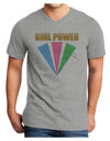 Girl Power Stripes Adult V-Neck T-shirt by TooLoud-Mens V-Neck T-Shirt-TooLoud-HeatherGray-Small-Davson Sales