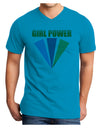 Girl Power Stripes Adult V-Neck T-shirt by TooLoud-Mens V-Neck T-Shirt-TooLoud-Turquoise-Small-Davson Sales