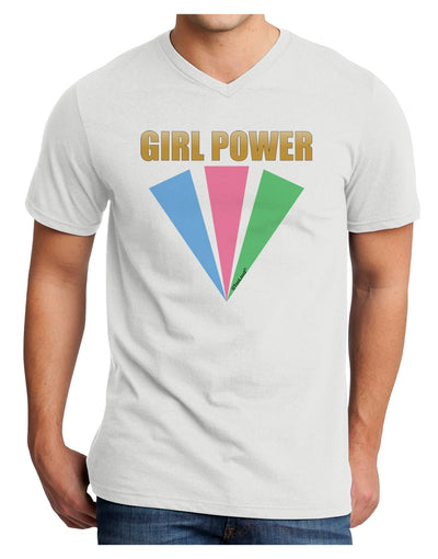 Girl Power Stripes Adult V-Neck T-shirt by TooLoud-Mens V-Neck T-Shirt-TooLoud-White-Small-Davson Sales