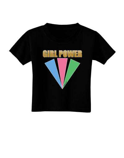 Girl Power Stripes Toddler T-Shirt Dark by TooLoud-Toddler T-Shirt-TooLoud-Black-2T-Davson Sales