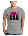 Girls Can Adult V-Neck T-shirt by TooLoud-Mens V-Neck T-Shirt-TooLoud-HeatherGray-Small-Davson Sales