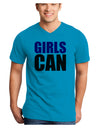 Girls Can Adult V-Neck T-shirt by TooLoud-Mens V-Neck T-Shirt-TooLoud-Turquoise-Small-Davson Sales