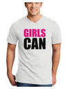 Girls Can Adult V-Neck T-shirt by TooLoud-Mens V-Neck T-Shirt-TooLoud-White-Small-Davson Sales