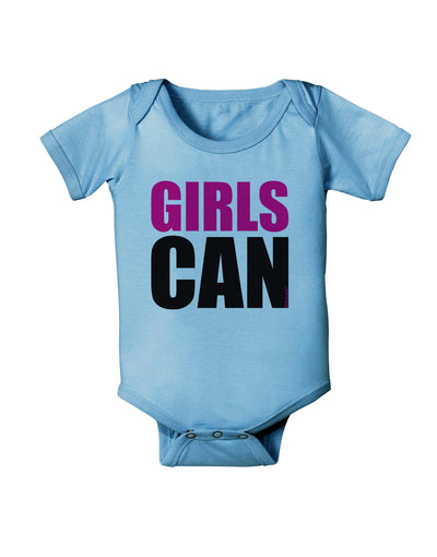 Girls Can Baby Romper Bodysuit by TooLoud-Baby Romper-TooLoud-Light-Blue-06-Months-Davson Sales