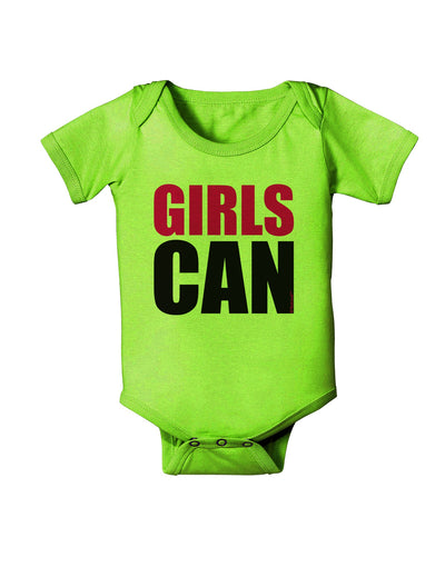 Girls Can Baby Romper Bodysuit by TooLoud-Baby Romper-TooLoud-Lime-Green-06-Months-Davson Sales