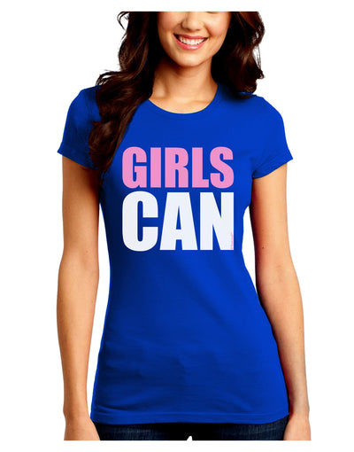 Girls Can Juniors Crew Dark T-Shirt by TooLoud-T-Shirts Juniors Tops-TooLoud-Royal-Blue-Juniors Fitted Small-Davson Sales