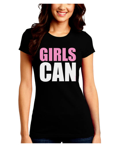 Girls Can Juniors Crew Dark T-Shirt by TooLoud-T-Shirts Juniors Tops-TooLoud-Black-Juniors Fitted Small-Davson Sales