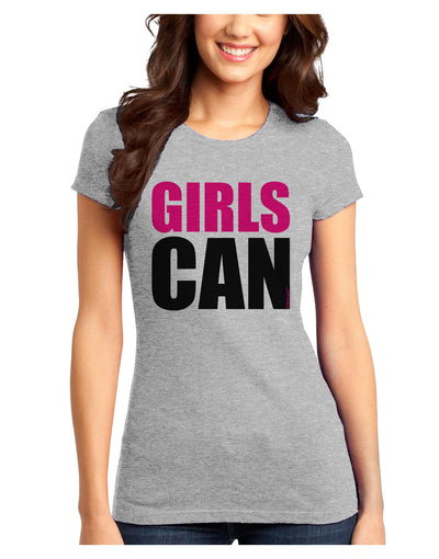Girls Can Juniors T-Shirt by TooLoud-Womens Juniors T-Shirt-TooLoud-Ash-Gray-Juniors Fitted X-Small-Davson Sales