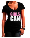 Girls Can Juniors V-Neck Dark T-Shirt by TooLoud-Womens V-Neck T-Shirts-TooLoud-Black-Juniors Fitted Small-Davson Sales