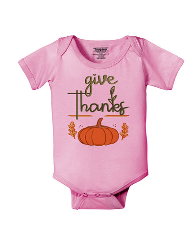 Give Thanks Baby Romper Bodysuit-Baby Romper-TooLoud-Pink-06-Months-Davson Sales