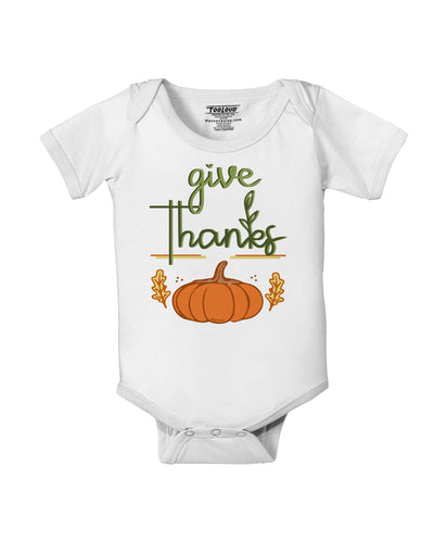 Give Thanks Baby Romper Bodysuit-Baby Romper-TooLoud-White-06-Months-Davson Sales