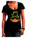 Give Thanks Dark Womens V-Neck Dark T-Shirt-Womens V-Neck T-Shirts-TooLoud-Black-Juniors Fitted Small-Davson Sales