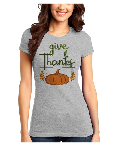 Give Thanks Juniors Petite T-Shirt-Womens T-Shirt-TooLoud-Ash-Gray-Juniors Fitted X-Small-Davson Sales