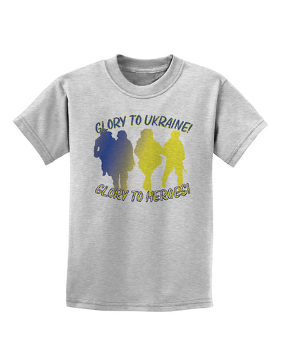 Glory to Ukraine Glory to Heroes Childrens T-Shirt-Childrens T-Shirt-TooLoud-AshGray-X-Small-Davson Sales