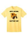 Gluttony Day Disgruntled Cat Adult T-Shirt-Mens T-Shirt-TooLoud-Yellow-Small-Davson Sales