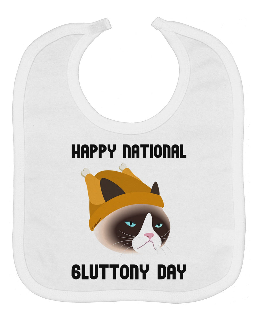 Gluttony Day Disgruntled Cat Baby Bib by