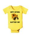 Gluttony Day Disgruntled Cat Baby Romper Bodysuit by-Baby Romper-TooLoud-Yellow-06-Months-Davson Sales