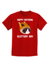 Gluttony Day Disgruntled Cat Childrens Dark T-Shirt-Childrens T-Shirt-TooLoud-Red-X-Small-Davson Sales