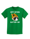 Gluttony Day Disgruntled Cat Childrens Dark T-Shirt-Childrens T-Shirt-TooLoud-Kelly-Green-X-Small-Davson Sales