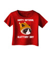 Gluttony Day Disgruntled Cat Infant T-Shirt Dark by-Infant T-Shirt-TooLoud-Red-06-Months-Davson Sales