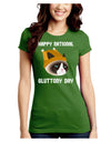 Gluttony Day Disgruntled Cat Juniors Crew Dark T-Shirt-T-Shirts Juniors Tops-TooLoud-Kiwi-Green-Juniors Fitted Small-Davson Sales