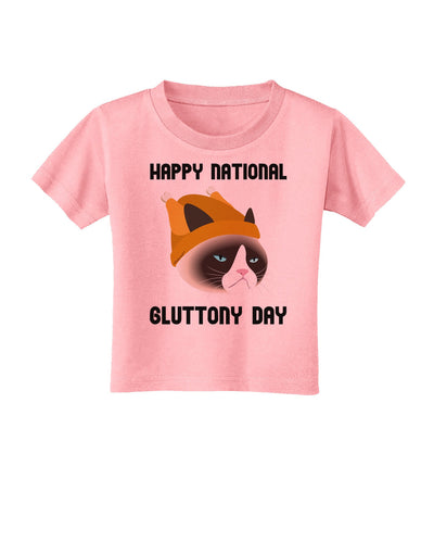 Gluttony Day Disgruntled Cat Toddler T-Shirt-Toddler T-Shirt-TooLoud-Candy-Pink-2T-Davson Sales