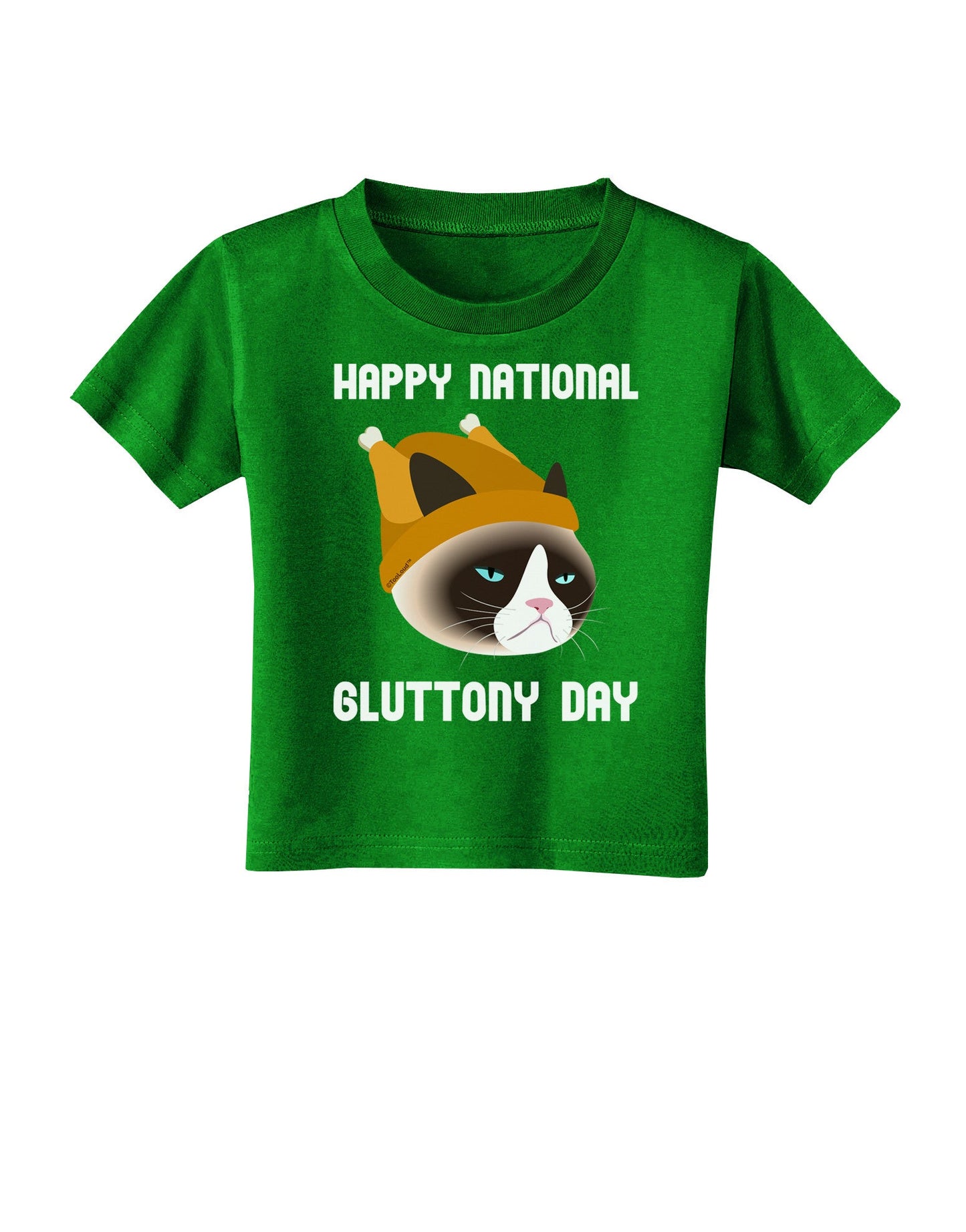 Gluttony Day Disgruntled Cat Toddler T-Shirt Dark by-Toddler T-Shirt-TooLoud-Clover-Green-2T-Davson Sales