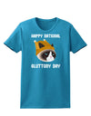 Gluttony Day Disgruntled Cat Womens Dark T-Shirt-TooLoud-Turquoise-X-Small-Davson Sales