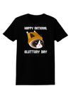 Gluttony Day Disgruntled Cat Womens Dark T-Shirt-TooLoud-Black-X-Small-Davson Sales