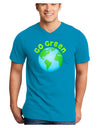 Go Green - Planet Earth Adult Dark V-Neck T-Shirt-TooLoud-Turquoise-Small-Davson Sales
