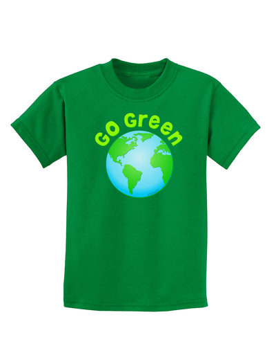 Go Green - Planet Earth Childrens Dark T-Shirt-Childrens T-Shirt-TooLoud-Kelly-Green-X-Small-Davson Sales