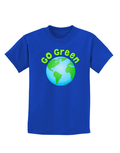 Go Green - Planet Earth Childrens Dark T-Shirt-Childrens T-Shirt-TooLoud-Royal-Blue-X-Small-Davson Sales