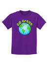 Go Green - Planet Earth Childrens Dark T-Shirt-Childrens T-Shirt-TooLoud-Purple-X-Small-Davson Sales