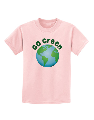 Go Green - Planet Earth Childrens T-Shirt-Childrens T-Shirt-TooLoud-PalePink-X-Small-Davson Sales