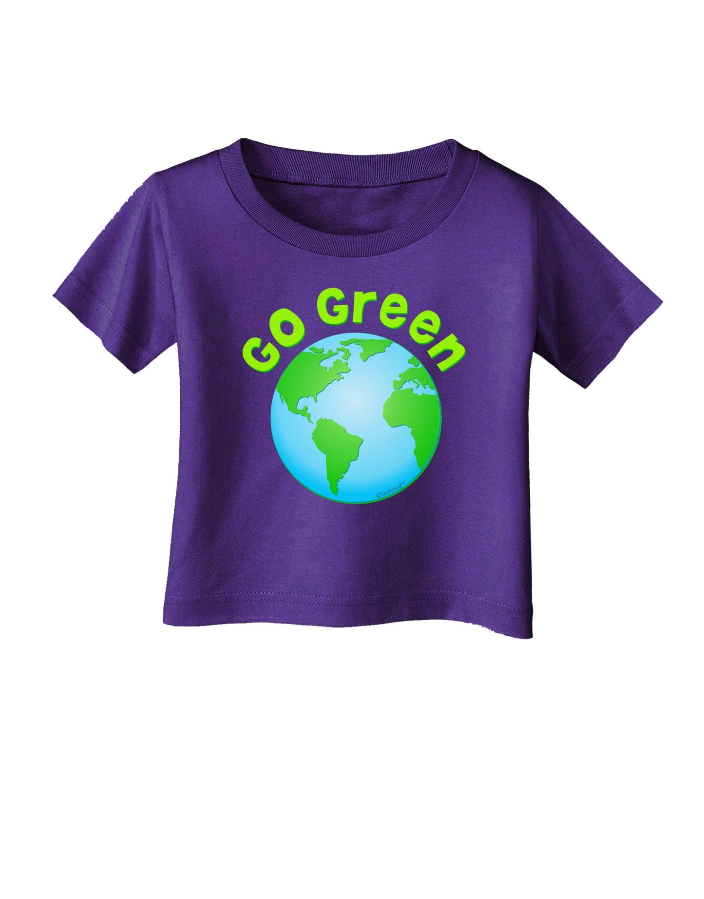 Go Green - Planet Earth Infant T-Shirt Dark-Infant T-Shirt-TooLoud-Purple-06-Months-Davson Sales