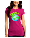 Go Green - Planet Earth Juniors Crew Dark T-Shirt-T-Shirts Juniors Tops-TooLoud-Hot-Pink-Juniors Fitted Small-Davson Sales