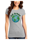 Go Green - Planet Earth Juniors T-Shirt-Womens Juniors T-Shirt-TooLoud-Ash-Gray-Juniors Fitted X-Small-Davson Sales