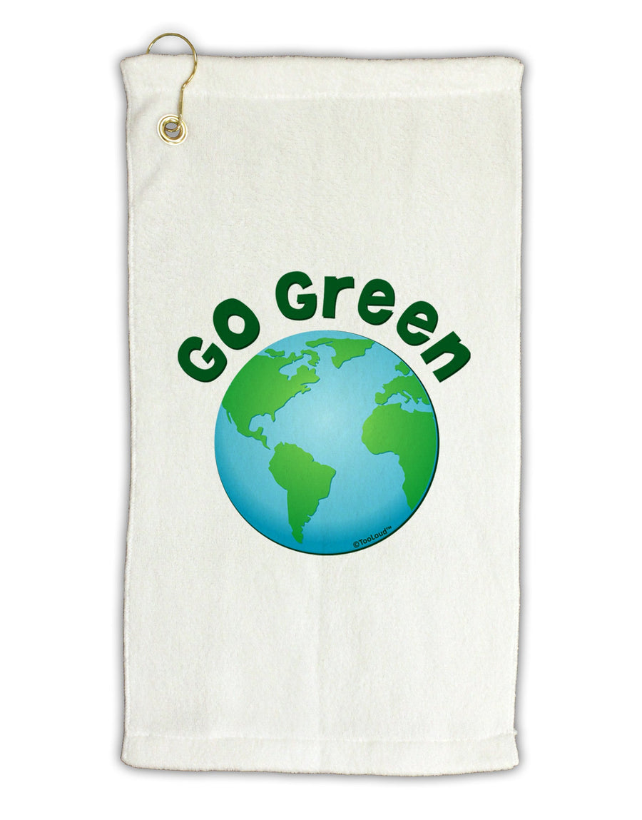 Go Green - Planet Earth Micro Terry Gromet Golf Towel 16 x 25 inch-Golf Towel-TooLoud-White-Davson Sales