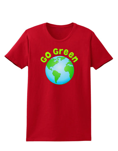 Go Green - Planet Earth Womens Dark T-Shirt-TooLoud-Red-X-Small-Davson Sales