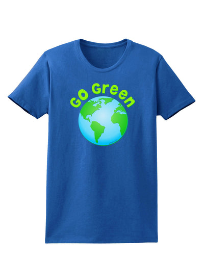 Go Green - Planet Earth Womens Dark T-Shirt-TooLoud-Royal-Blue-X-Small-Davson Sales