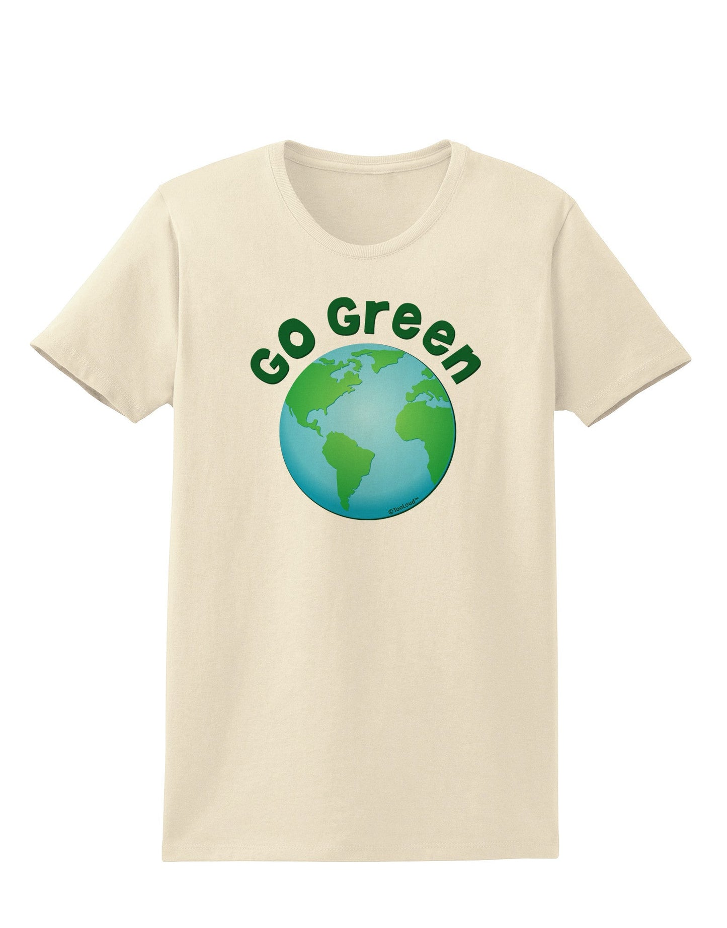 Go Green - Planet Earth Womens T-Shirt-Womens T-Shirt-TooLoud-Natural-X-Small-Davson Sales