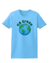Go Green - Planet Earth Womens T-Shirt-Womens T-Shirt-TooLoud-Aquatic-Blue-X-Small-Davson Sales