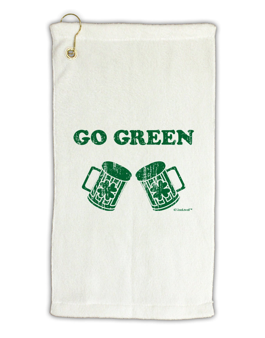 Go Green - St. Patrick's Day Green Beer Micro Terry Gromet Golf Towel 16 x 25 inch by TooLoud-Golf Towel-TooLoud-White-Davson Sales