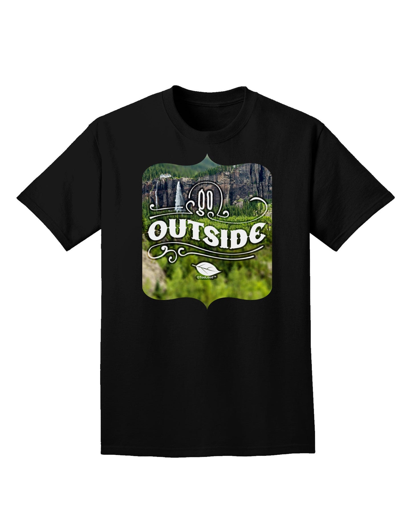 Go Outside - Beautiful Cliffs Adult Dark T-Shirt-Mens T-Shirt-TooLoud-Black-Small-Davson Sales