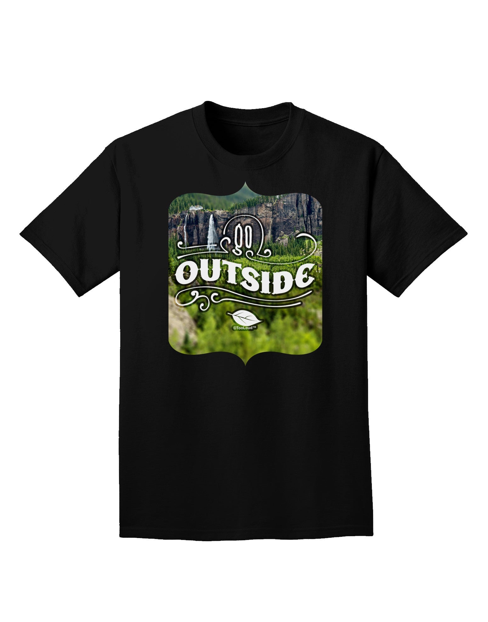 Go Outside - Beautiful Cliffs Adult Dark T-Shirt-Mens T-Shirt-TooLoud-Black-Small-Davson Sales