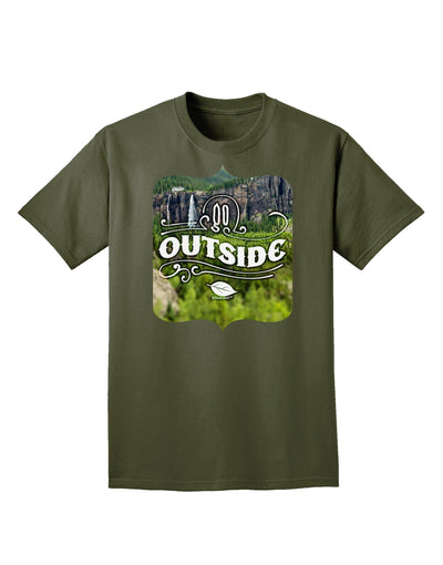 Go Outside - Beautiful Cliffs Adult Dark T-Shirt-Mens T-Shirt-TooLoud-Military-Green-Small-Davson Sales