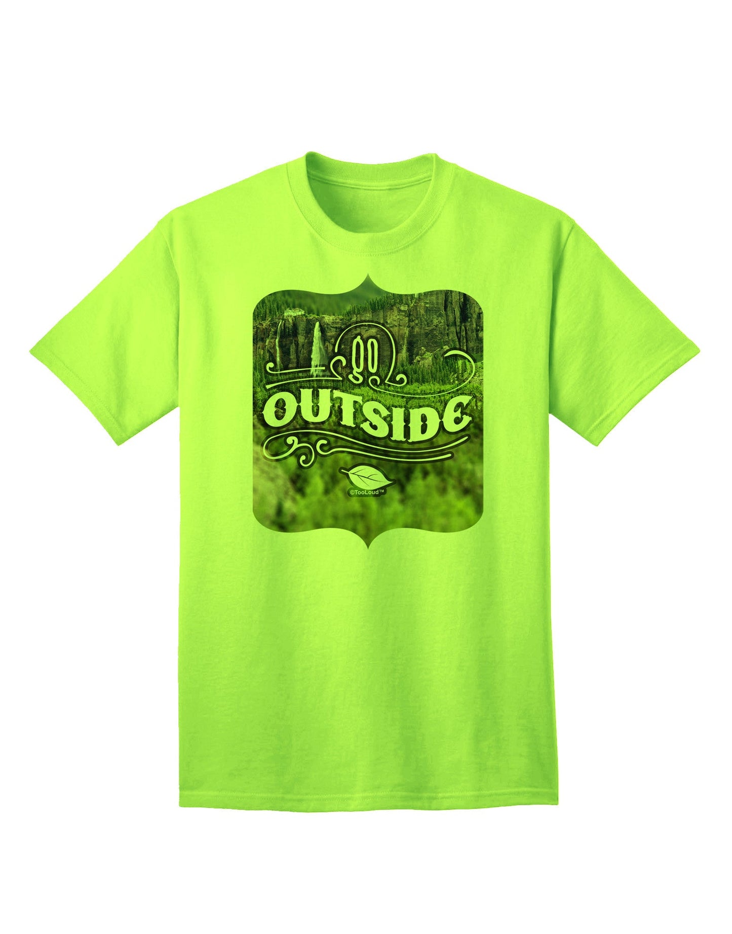 Go Outside - Beautiful Cliffs Adult T-Shirt-Mens T-Shirt-TooLoud-Neon-Green-Small-Davson Sales