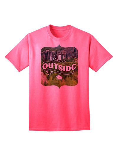 Go Outside - Beautiful Cliffs Adult T-Shirt-Mens T-Shirt-TooLoud-Neon-Pink-Small-Davson Sales